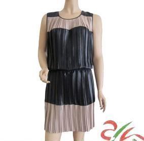 【批發(fā)供應(yīng)2012新款拼色圓領(lǐng)無袖壓褶連衣裙(圖)】價(jià)格,廠家,批發(fā),